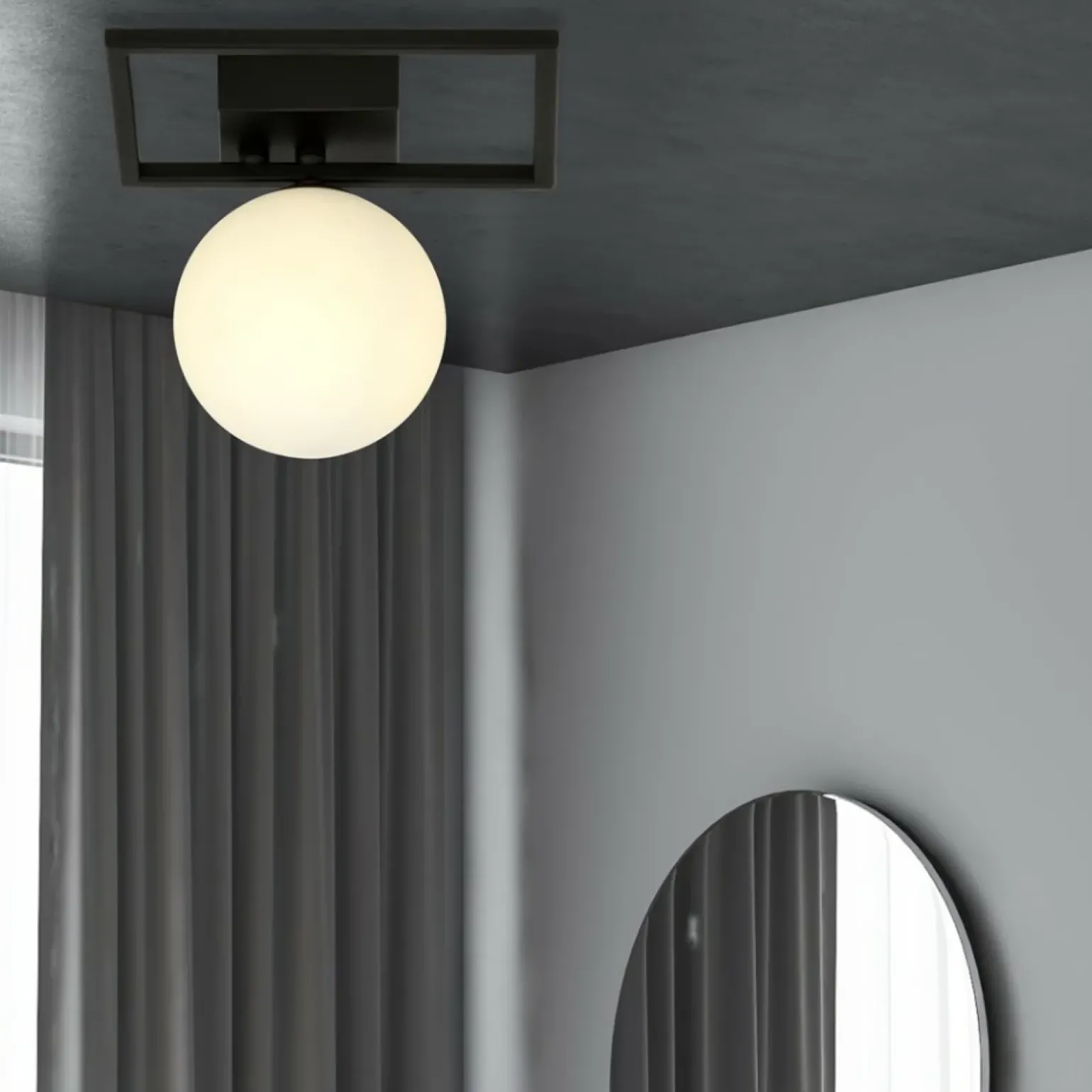 Sklep Kaja Stylowy, pojedynczy plafon z białym kloszem 1130/1E IMAGO | Kaja