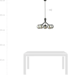 Clearance Stylowy żyrandol z okrągłymi, ciemnymi kloszami 1140/5 NOVA | Kaja Żyrandole Nowoczesne