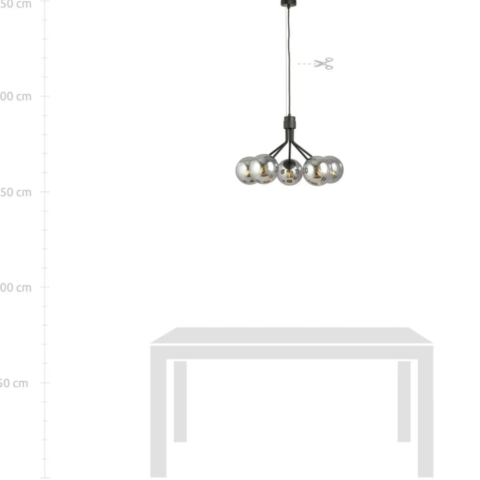 Clearance Stylowy żyrandol z okrągłymi, ciemnymi kloszami 1140/5 NOVA | Kaja Żyrandole Nowoczesne