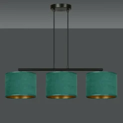 New Stylowy żyrandol z zielonymi abażurami 1051/3 HILDE | Kaja Oświetlenie Żyrandole Nowoczesne