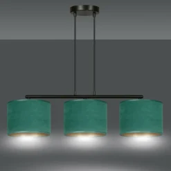 New Stylowy żyrandol z zielonymi abażurami 1051/3 HILDE | Kaja Oświetlenie Żyrandole Nowoczesne