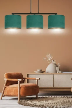 New Stylowy żyrandol z zielonymi abażurami 1051/3 HILDE | Kaja Oświetlenie Żyrandole Nowoczesne