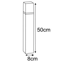 Sklep Kaja Słupek ogrodowy stojący, czarny 50cm E27 K-8141 GENEVA | Kaja
