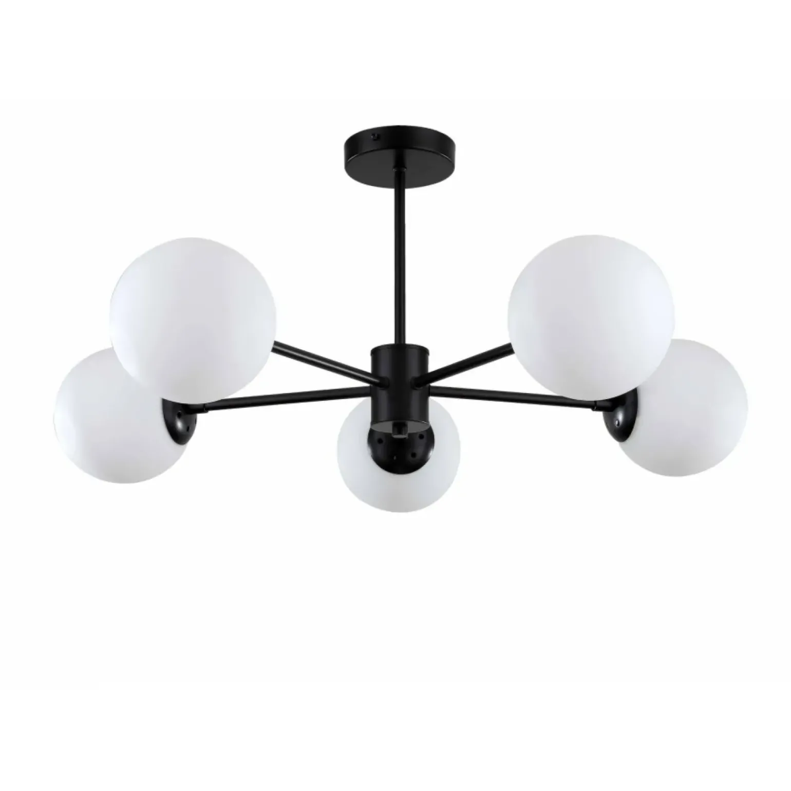 Cheap Symetryczna lampa sufitowa z kulami LP-1345/5P BK z serii ROMA | Kaja Żyrandole Nowoczesne