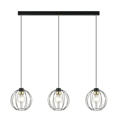 Best Symetryczna lampa wisząca na listwie czarno-złota 1222/3 z serii GINO Żyrandole Nowoczesne