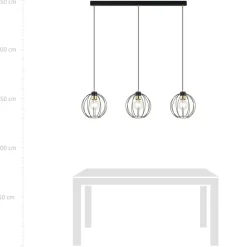 Best Symetryczna lampa wisząca na listwie czarno-złota 1222/3 z serii GINO Żyrandole Nowoczesne