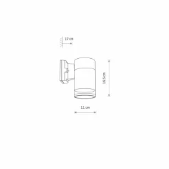Sklep Kaja Szara, elewacyjna lampa ścienna tuba 10686 ROCK PRO | Kaja Oświetlenie