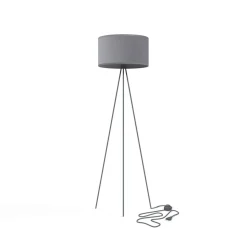 Sklep Kaja Szara, klasyczna lampa podłogowa z abażurem 7992 | Kaja Oświetlenie