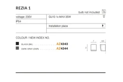 Sklep Kaja Szara lampa ścienna elewacyjna zewnętrzna AZ4344 REZIA | Kaja
