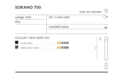 Sklep Kaja Szara lampa ogrodowa stojąca słupek 70cm AZ4359 SORANO | Kaja