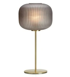 Sklep Kaja Szara lampa stołowa oprawa w kolorze mosiądzu 107820 | Kaja