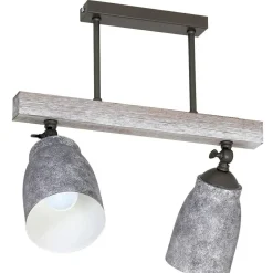 Clearance Szara lampa sufitowa z drewnem E27 LX 42-9133 AGAP | Kaja Oświetlenie Żyrandole Nowoczesne