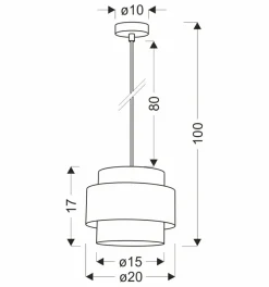 Best Sale Szara lampa wisząca z podwójnym abażurem 31-18410 z serii HARE | Kaja Oświetleni Żyrandole Nowoczesne