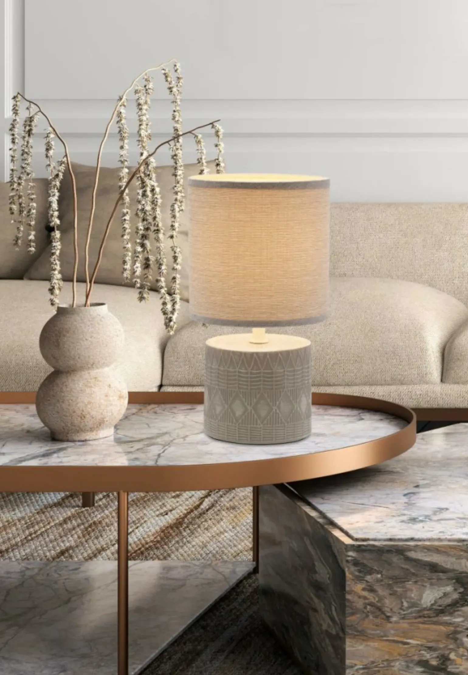 Sklep Kaja Szara lampka nocna do klasycznej sypialni 41-24398 z serii DINA | Kaja Oświetlen