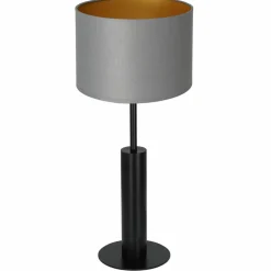Sklep Kaja Szara lampka stołowa, czarna podstawka LX 3679 z serii TABLE LAMPS