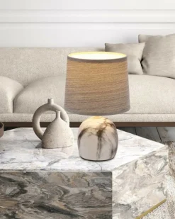 Sklep Kaja Szara lampka stołowa, marmurkowa podstawa 41-24381 z serii ADELINA | Kaja Oświet