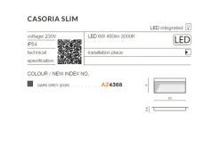 Sklep Kaja Szara zewnętrzna lampa ścienna LED AZ4368 CASORIA | Kaja Oświetlenie