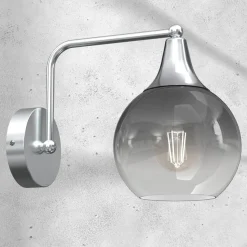 Sklep Kaja Szary kinkiet ścienny ze szklanym kloszem MLP8319 z serii MONTE | Kaja Oświetle