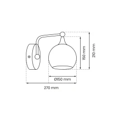 Sklep Kaja Szary kinkiet ścienny ze szklanym kloszem MLP8319 z serii MONTE | Kaja Oświetle