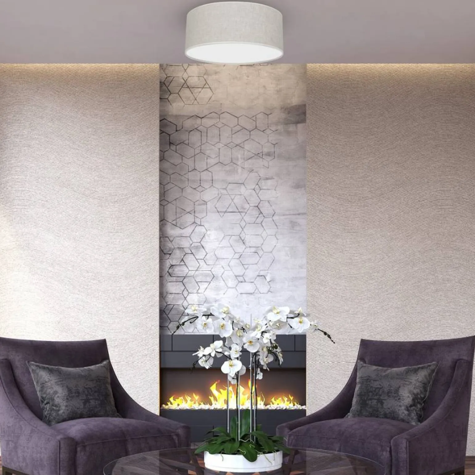 Sklep Kaja Szary plafon, lampa sufitowa, kształt koła MLP7498 z serii LINO | Kaja Oświetlen