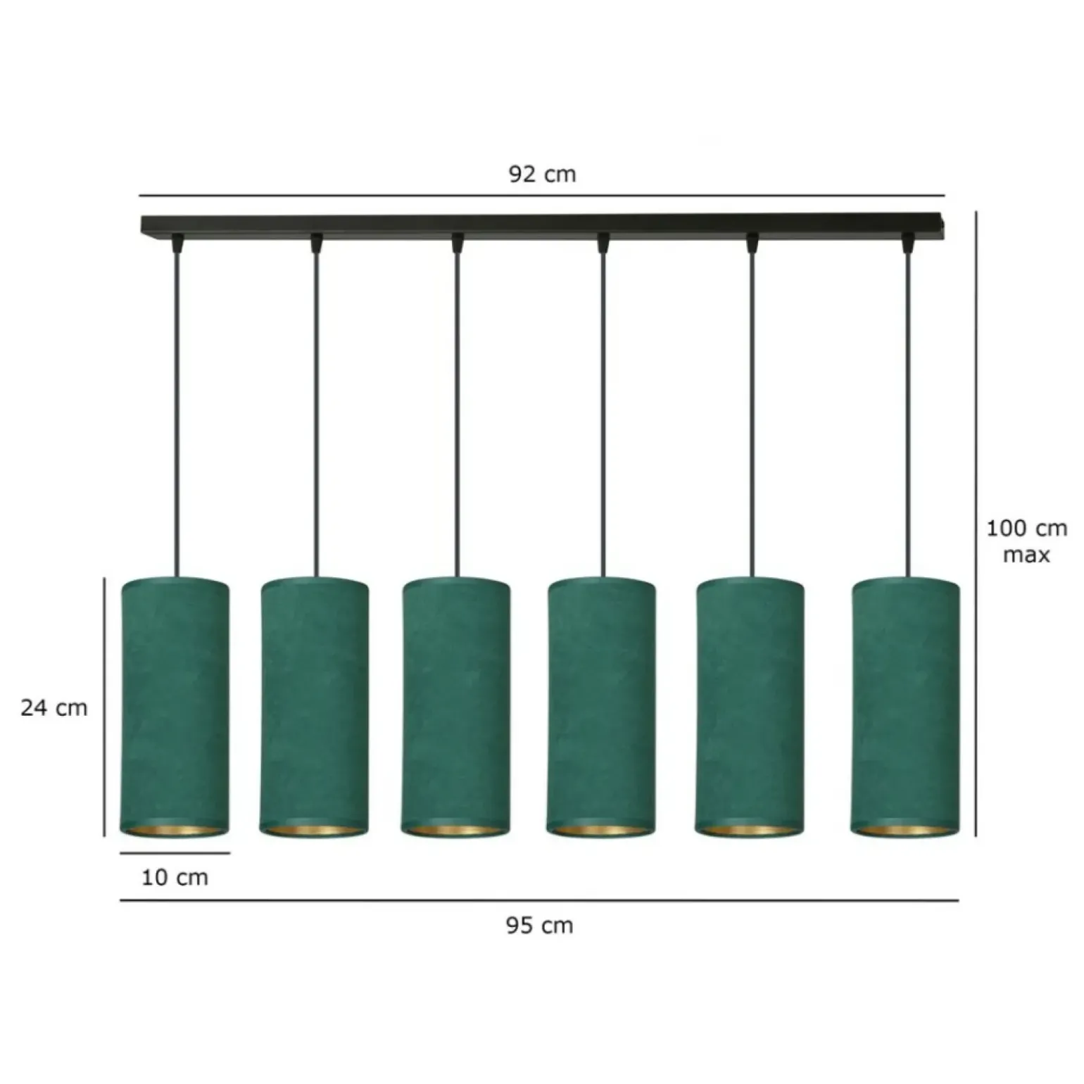 Online Szeroka, abażurowa lampa wisząca nad stół 1058/6 BENTE | Kaja Żyrandole Nowoczesne