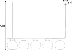 New Szeroka, czarna lampa wisząca do salonu K-4882 TORVI | Kaja Żyrandole Nowoczesne