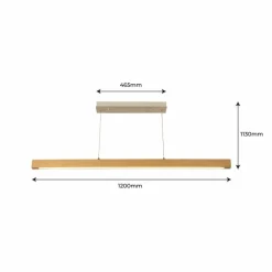 New Szeroka, drewniana listwa sufitowa LED ABR-LLZ-24W LINEA | Kaja Żyrandole Nowoczesne