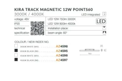 Sklep Kaja Szeroka głowica do szyny 19,5cm 12W 4000K AZ4598 KIRA ALFA MAGNETIC