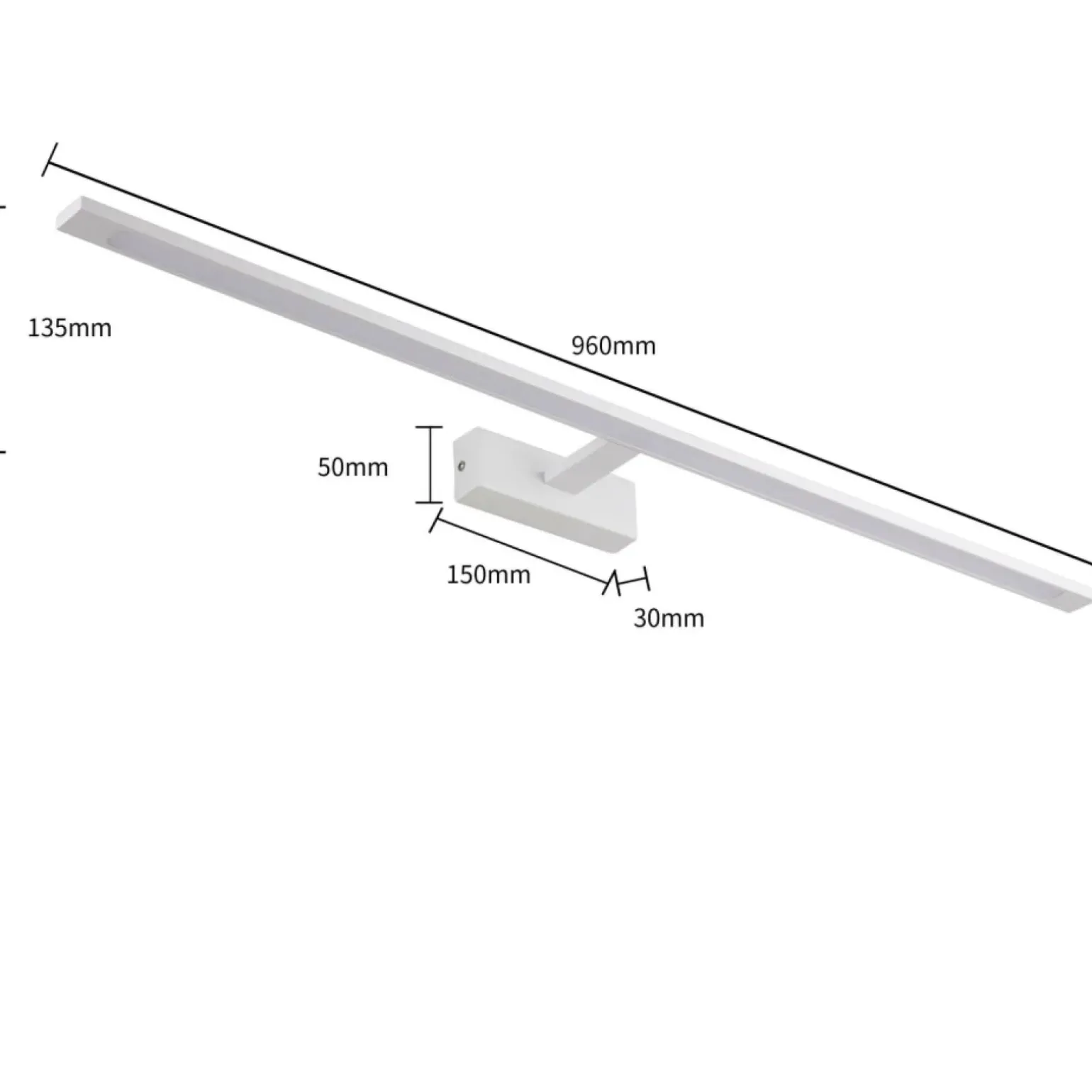 Sklep Kaja Szeroka lampa łazienkowa nad lustro 96cm GS-LWB-32W WH ISLA | Kaja