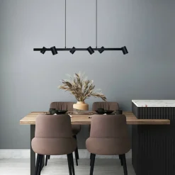 Discount Szeroka lampa do oświetlenia stołu lub baru LP-731/6L BK SNOW | Kaja Żyrandole Nowoczesne