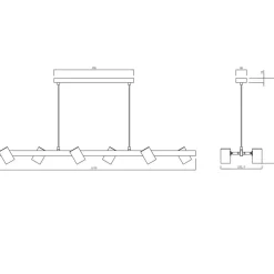 Discount Szeroka lampa do oświetlenia stołu lub baru LP-731/6L BK SNOW | Kaja Żyrandole Nowoczesne