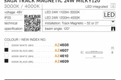 Sklep Kaja Szeroka lampa LED do szyny magnetycznej 1-fazowej AZ4610 SAGA | Kaja