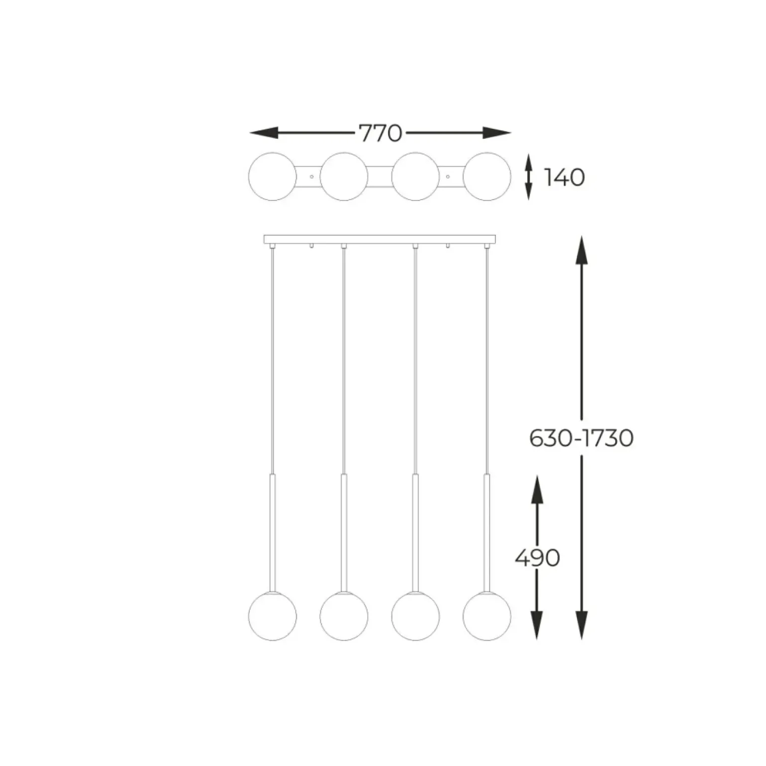 Clearance Szeroka lampa nad wyspę kuchenną P0574-04D-F7AA ARCTURUS | Kaja Żyrandole Nowoczesne