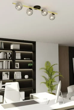 Best Sale Szeroka lampa sufitowa do wąskiego pokoju 1246/4 z serii SPLENDI Żyrandole Nowoczesne