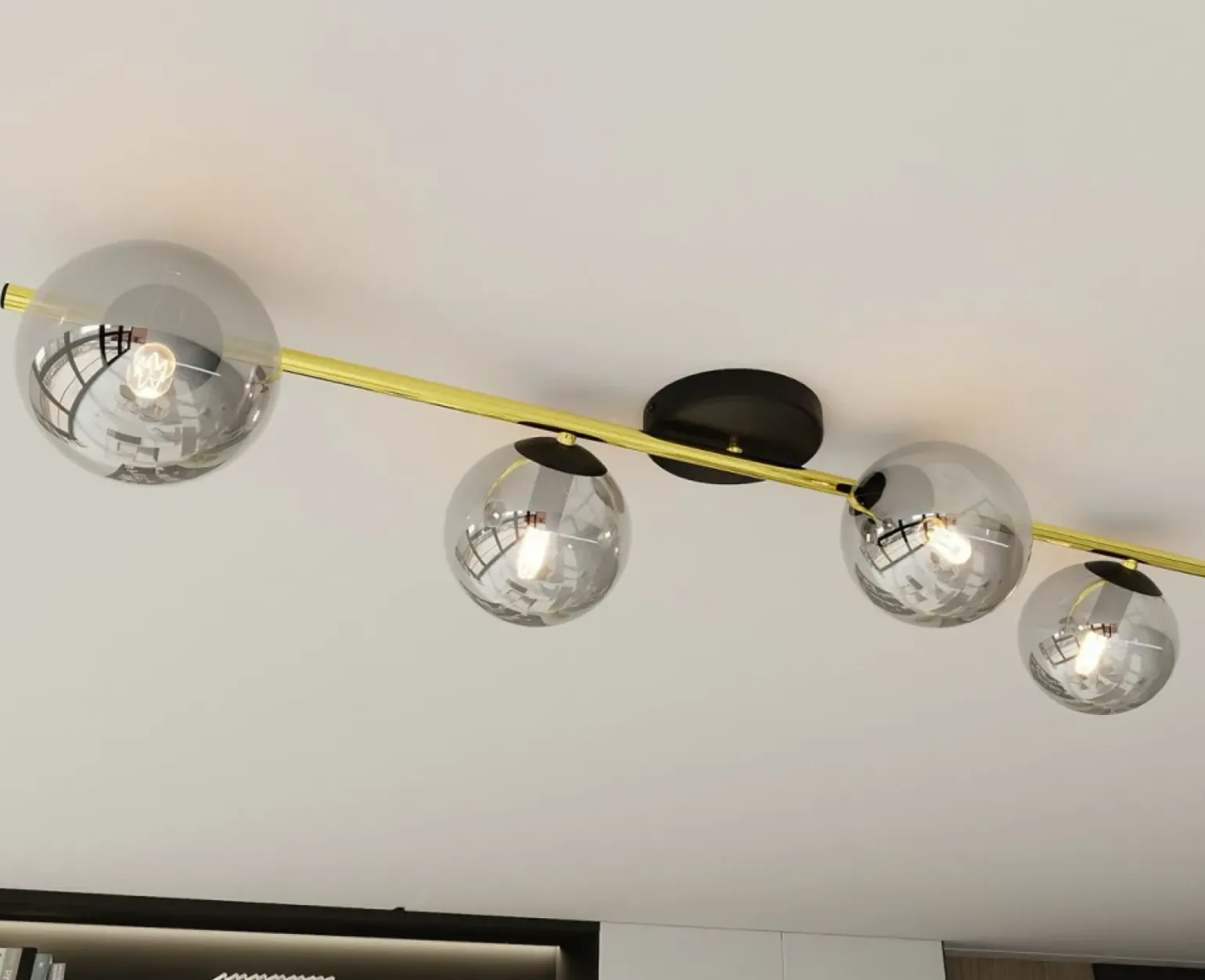 Best Sale Szeroka lampa sufitowa do wąskiego pokoju 1246/4 z serii SPLENDI Żyrandole Nowoczesne
