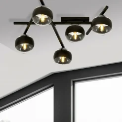 New Szeroka lampa sufitowa z pięcioma kloszami 1105/5 SMART | Kaja Żyrandole Nowoczesne