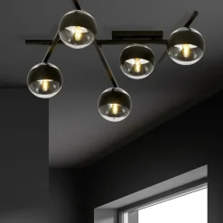 New Szeroka lampa sufitowa z pięcioma kloszami 1105/5 SMART | Kaja Żyrandole Nowoczesne