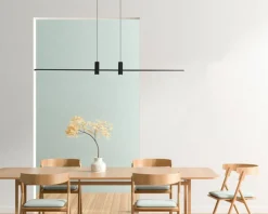 Store Szeroka lampa wisząca LED nad stół, z pilotem AZ5447 GERARDO | Kaja Żyrandole Nowoczesne