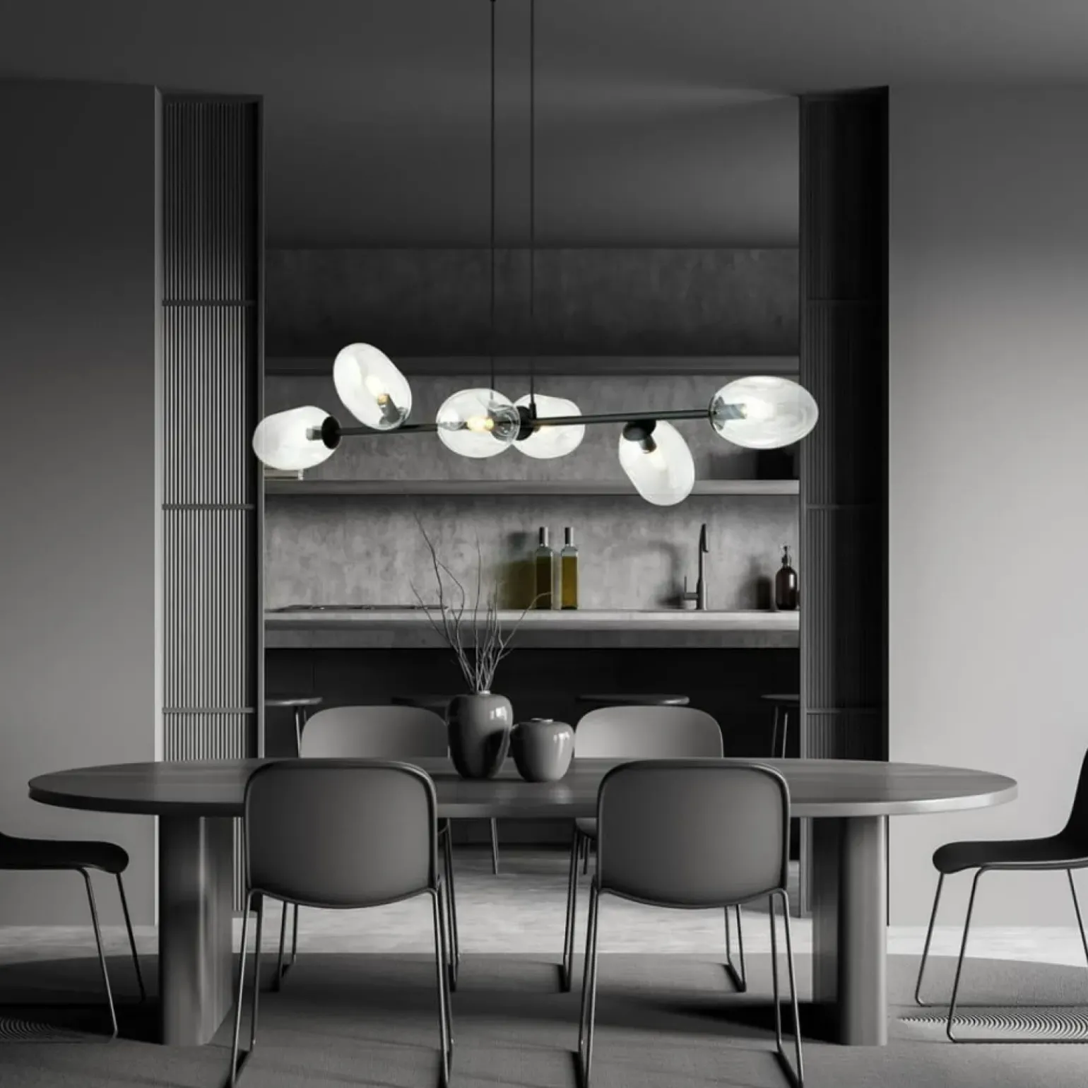 Cheap Szeroka lampa wisząca na regulowanych zwisach 1262/6 z serii PANDORA Żyrandole Nowoczesne