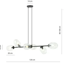 Cheap Szeroka lampa wisząca na regulowanych zwisach 1262/6 z serii PANDORA Żyrandole Nowoczesne