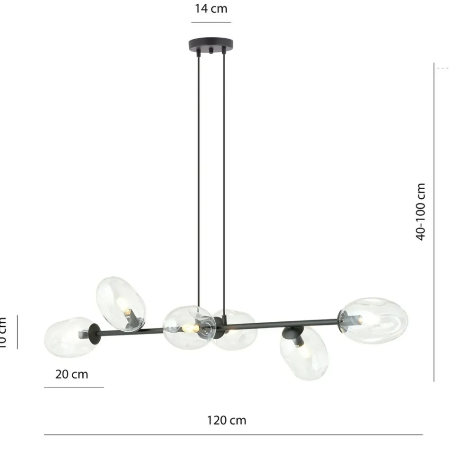 Cheap Szeroka lampa wisząca na regulowanych zwisach 1262/6 z serii PANDORA Żyrandole Nowoczesne