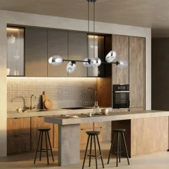 Best Sale Szeroka lampa wisząca nad wyspę kuchenną 1263/6 z serii PANDORA | Kaja Żyrandole Nowoczesne