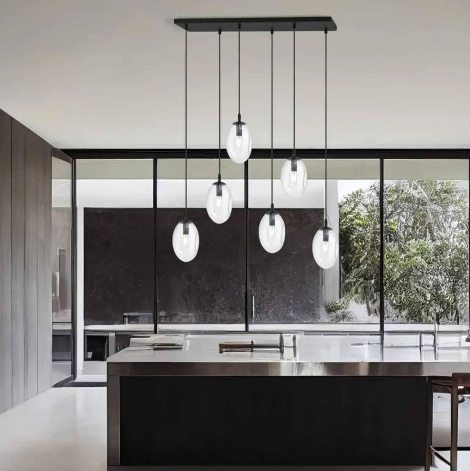 Clearance Szeroka lampa wisząca nad stół w salonie 1265/6 z serii ASTRAL | Kaja Żyrandole Nowoczesne