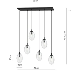 Clearance Szeroka lampa wisząca nad stół w salonie 1265/6 z serii ASTRAL | Kaja Żyrandole Nowoczesne