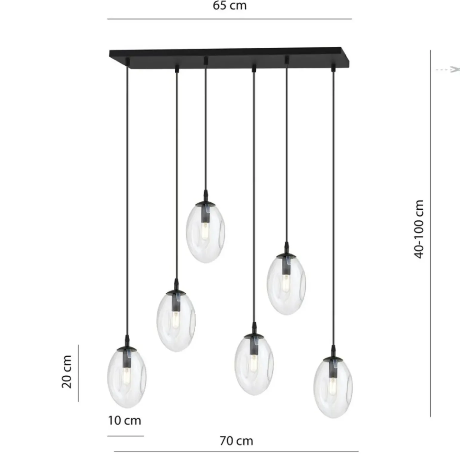 Clearance Szeroka lampa wisząca nad stół w salonie 1265/6 z serii ASTRAL | Kaja Żyrandole Nowoczesne