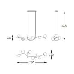 Outlet Szeroka lampa wisząca nad stół w jadalni MD3145-6-EBGN NISYRO | Kaja Żyrandole Nowoczesne