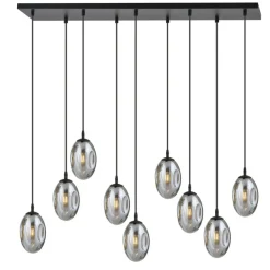 New Szeroka lampa wisząca z ciemnymi kloszami 1266/9 z serii ASTRAL | Kaja Żyrandole Nowoczesne