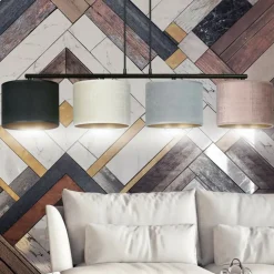 Best Sale Szeroka lampa wisząca z kolorowymi abażurami 1055/4 HILDE | Kaja Żyrandole Nowoczesne