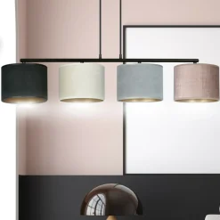 Best Sale Szeroka lampa wisząca z kolorowymi abażurami 1055/4 HILDE | Kaja Żyrandole Nowoczesne