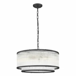 Online Szeroka lampa wisząca z podwójnym kloszem P0528-06H-P7AC SERGIO | Kaja Żyrandole Nowoczesne